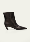 Khaite Arizona Leather Ankle Booties In Black