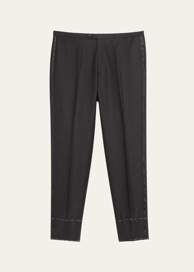 Brioni Men's Wool Tuxedo Trousers
