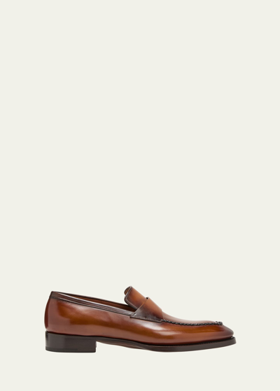 Santoni Men's Limited Edition Pierce Leather Penny Loafers In Light Brown