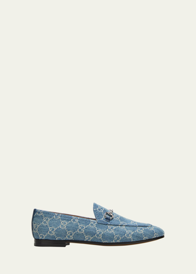 Gucci Jordaan Denim Loafers In Blue