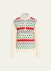 Loro Piana Men's Noel Cashmere Quarter-zip Sweater In Multi