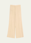 STELLA MCCARTNEY PLEATED STRAIGHT-LEG FLARE TROUSERS