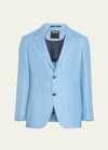 Zegna Men's Fairway Textured Houndstooth Sport Coat In Blue