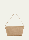Brunello Cucinelli Zip Raffia Shoulder Bag In Beige