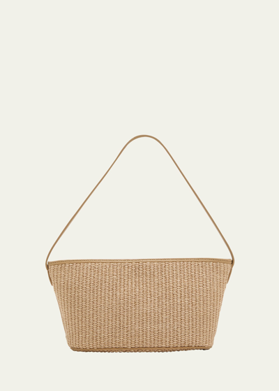BRUNELLO CUCINELLI ZIP RAFFIA SHOULDER BAG 