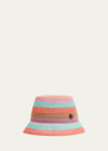 Maison Michel New Souna Striped Hemp Straw Bucket Hat In Multi
