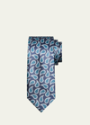 Brioni Men's Silk Paisley-print Tie In Blue
