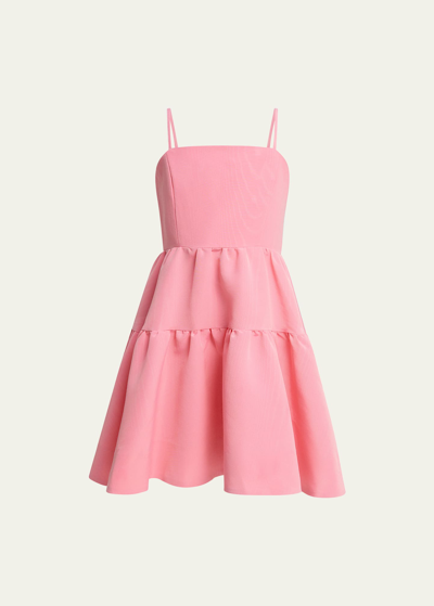 Bardot Junior Kids' Girl's Charlotte Square-neck Spaghetti-strap Mini Dress In Bliss Pink