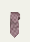 Tom Ford Men's Mulberry Silk Micro-houndstooth Tie In Red
