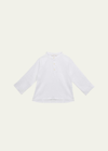 Mariella Ferrari Kids' Boy's Linen Blouse In White