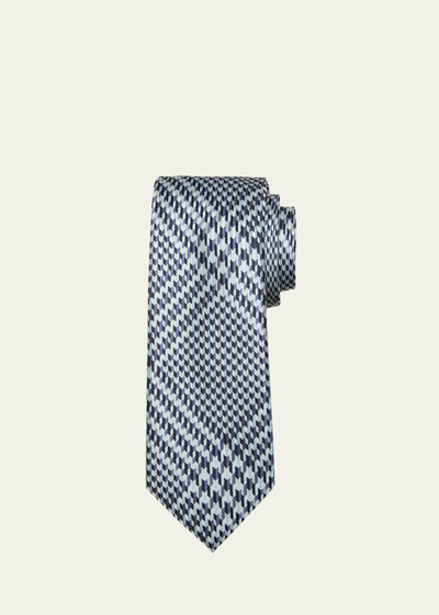 Tom Ford Men's Mulberry Silk Houndstooth Check Tie