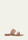 Manolo Blahnik Tituba Suede Buckle Dual-band Sandals In Brown
