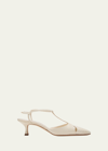 Manolo Blahnik Turgimod Croco T-strap Pumps