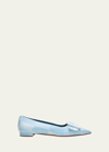 Manolo Blahnik Maysale Pattern Buckle Ballerina Flats