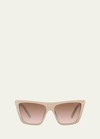 Prada Womens Tan Pr 21zs Branded-arm Butterfly-frame Acetate Sunglasses
