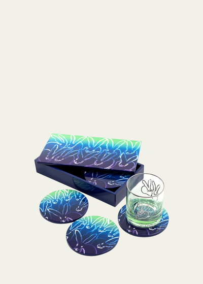 Hunt Slonem Ombre Coaster Box, Set Of 6