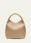 Loro Piana Large Bale Fine-grain Leather Bag In Brown