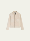 Berluti Men's Suede Button-front Blouson Jacket In Neutral