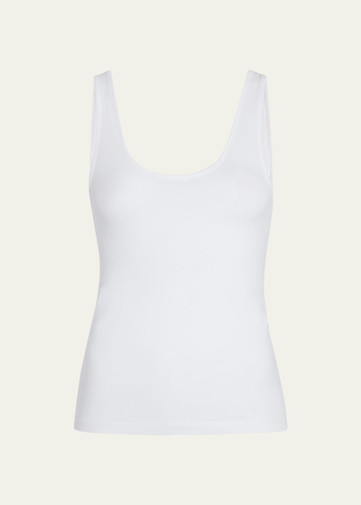 Another Tomorrow Slim Tank Top In White