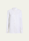 Another Tomorrow Linen Oversized Mens Shirt In White