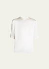 Saint Laurent Men's Satin Crepe T-shirt In White