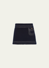 PRADA IMPUNTURE MINI CASHMERE SKIRT