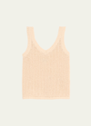 Max Mara Arrigo Open-knit V-neck Tank Top In Pink