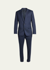 Loro Piana Men's Modern-fit Wool Herringbone Suit In Blue