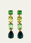 Oscar De La Renta Large Gallery Earrings In Green Multi