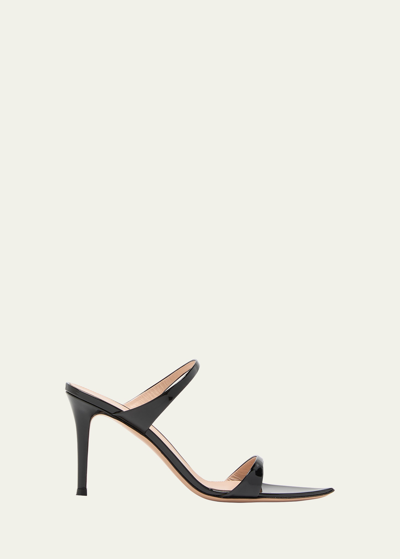 Gianvito Rossi Patent Dual-band Stiletto Slide Sandals