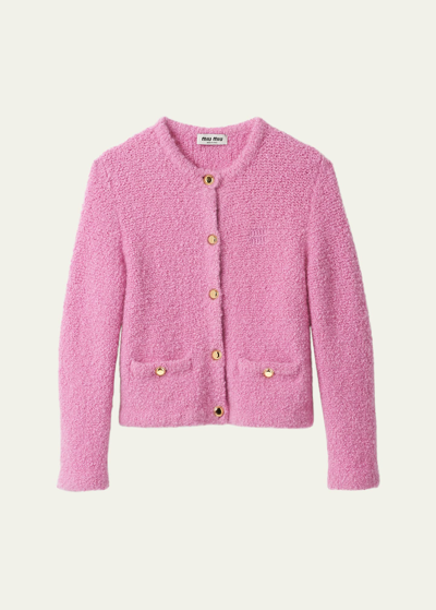 Miu Miu Cashmere Silk Boucle Long-sl