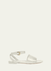 Bottega Veneta Amy Quilted Leather Ankle-strap Sandals In White