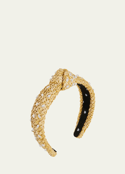 Lele Sadoughi Pearly Slim Knotted Headband