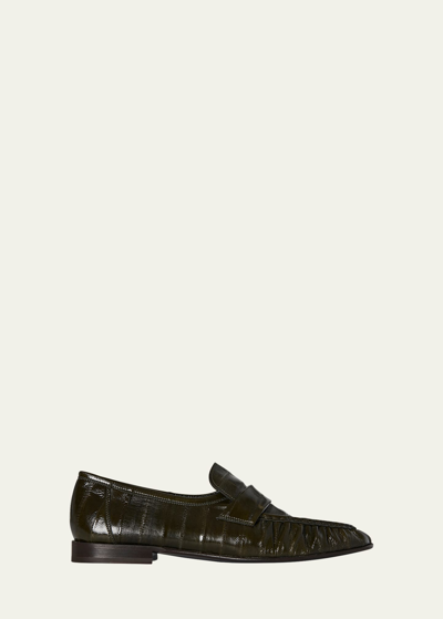 The Row Soft Leather Flat Loafers