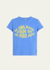 Mother Goodie Goodie Short-sleeve Boxy Cotton Tee In Blue