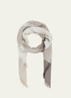 Loro Piana Quadrilatero Del Cashmere-silk Scarf In Gray