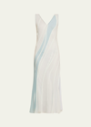 Jason Wu Collection Wave Paneled Maxi Dress In White