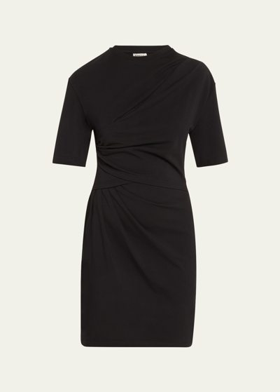 Simkhai Zeus Draped T-shirt Dress In Black