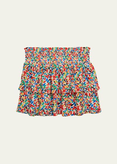 Bobo Choses Kids' Girl's Confetti Multicolor Tiered Ruffle Mini Skirt