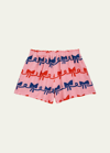 BOBO CHOSES GIRL'S RIBBON BOW RELAXED WOVEN SHORTS