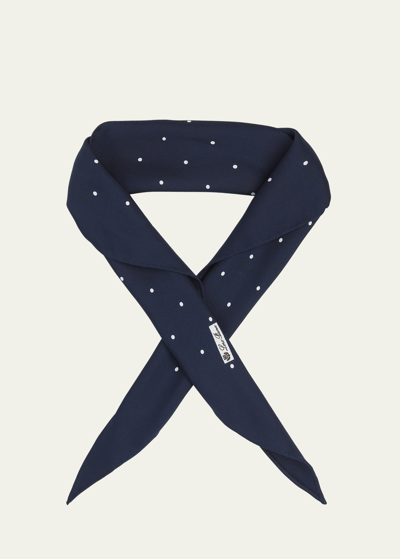 Loro Piana Polka-dot Triangle Silk Scarf