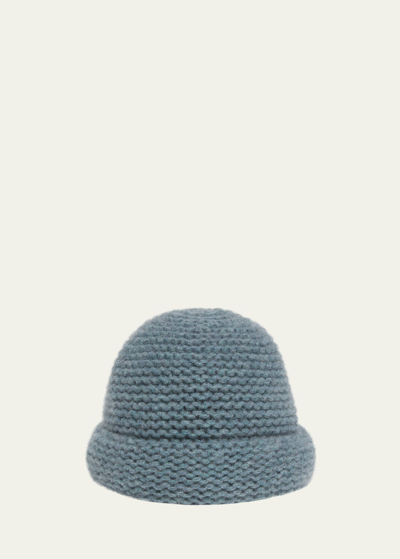 Loro Piana Ashi Crochet Cashmere Beanie In Mashu Lake Mel
