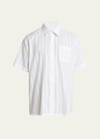 Givenchy Men's Sheer Striped Sport Shirt In White