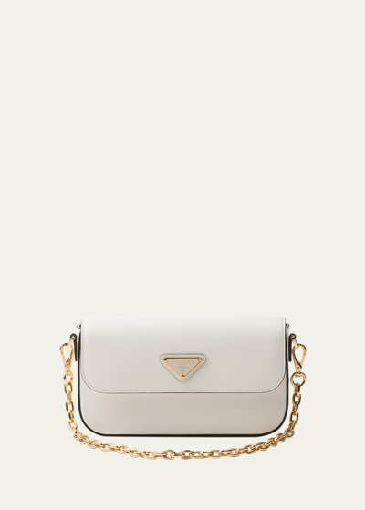 Prada Mini Flap Leather Crossbody Bag