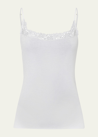 Hanro Michelle Lace-trim Cotton Cami In White