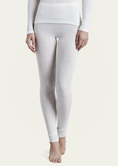 Hanro Wool & Silk Blend Leggings In Gray
