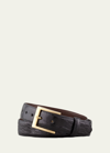 W. Kleinberg Matte Alligator Belt, Black