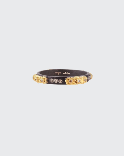 Armenta Stackable Ring With Champagne Diamonds In Gold