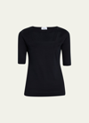 Akris Punto Square-neck Jersey Top In Black