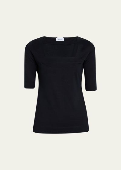 Akris Punto Square-neck Jersey Top
